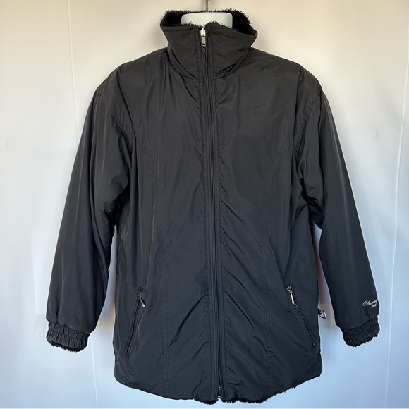 OBERMEYER 1947 REVERSIBLE FAUX FUR PAULINA SKI SNOWBOARD WINTER COAT JACKET Sz10 - Picture 3 of 14